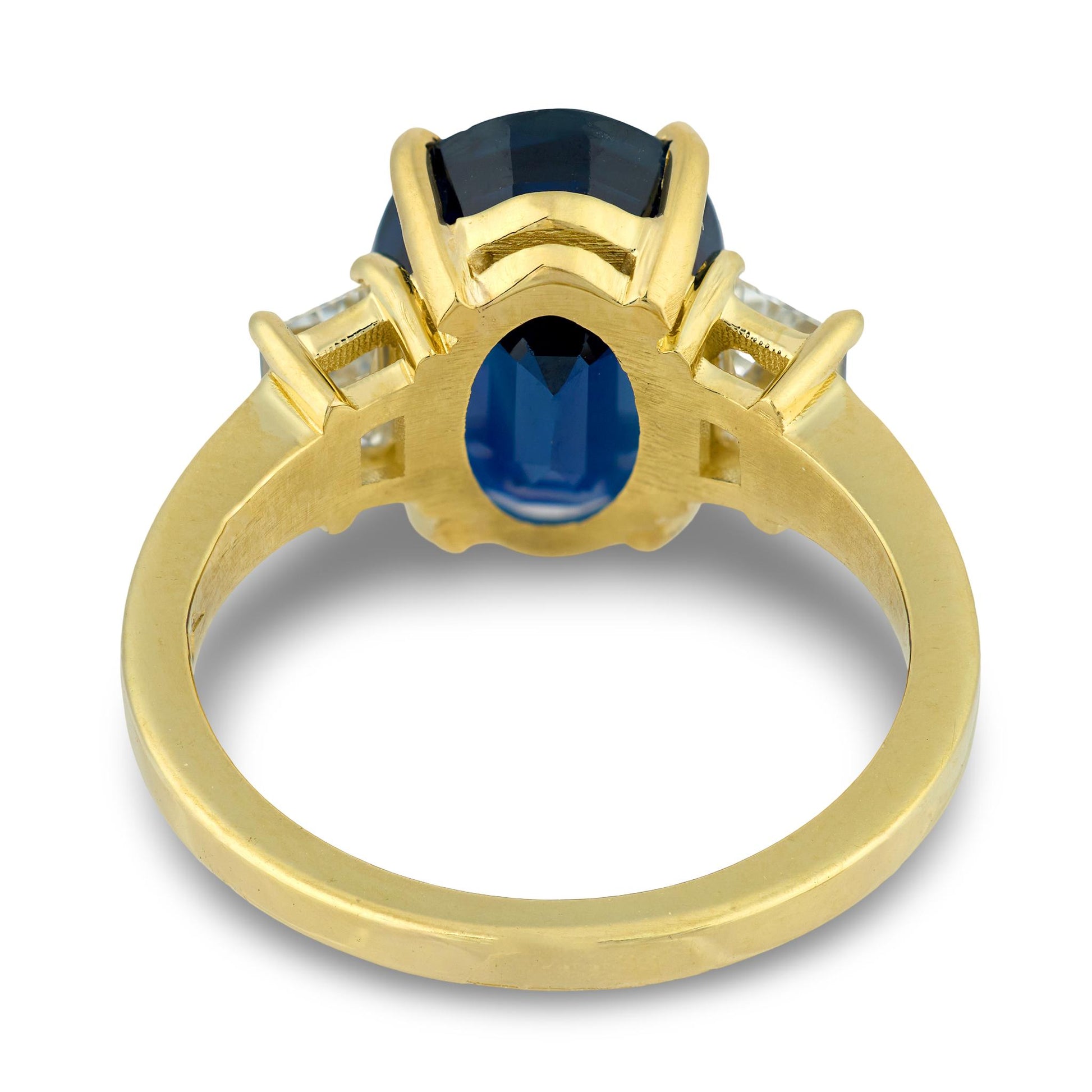 Estate 18k Sapphire & Diamond Three Stone Ring