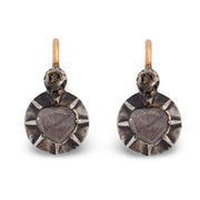 Victorian 14k/Sterling Silver Diamond Drop Earrings