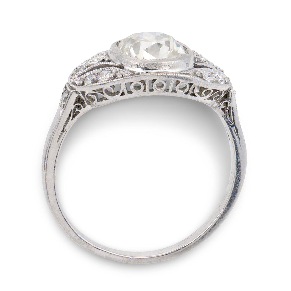 WOOD & SONS,J.R. Edwardian Platinum Diamond Engagement Ring 1.80ct