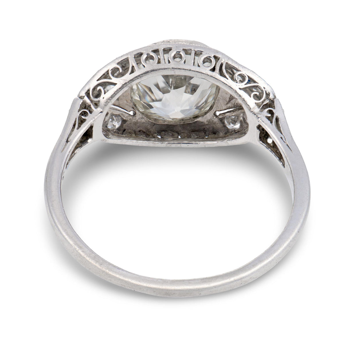 WOOD & SONS,J.R. Edwardian Platinum Diamond Engagement Ring 1.80ct