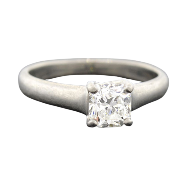 TIFFANY & CO. Estate Platinum "Lucida ®" Diamond Solitaire Ring 0.73ct