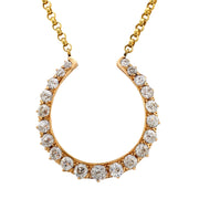 Victorian 14k Diamond Horseshoe Pendant