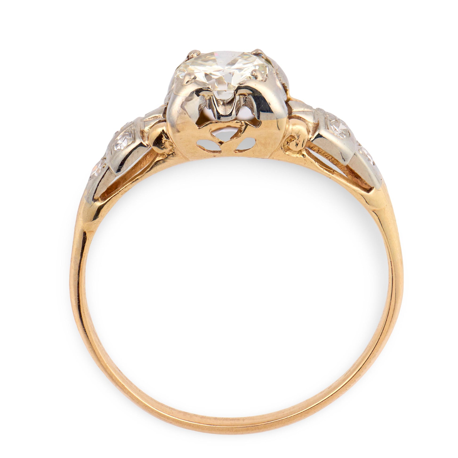 Retro 14k Diamond Engagement Ring .50ct