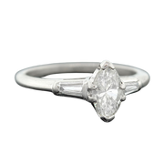 Retro Platinum Marquise Diamond Ring 0.84ct
