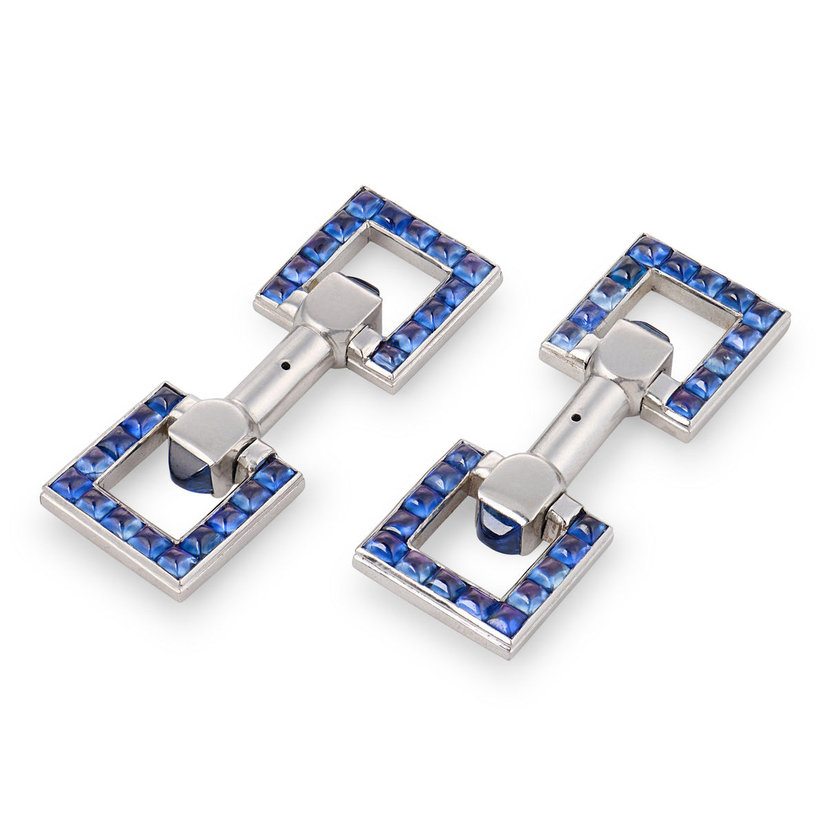Vintage Platinum Sapphire Double-Sided Cufflinks