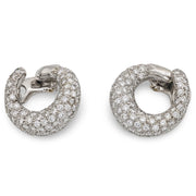 Estate 14k Pavé Swirl Earrings