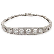 Edwardian Platinum Diamond Line Bracelet