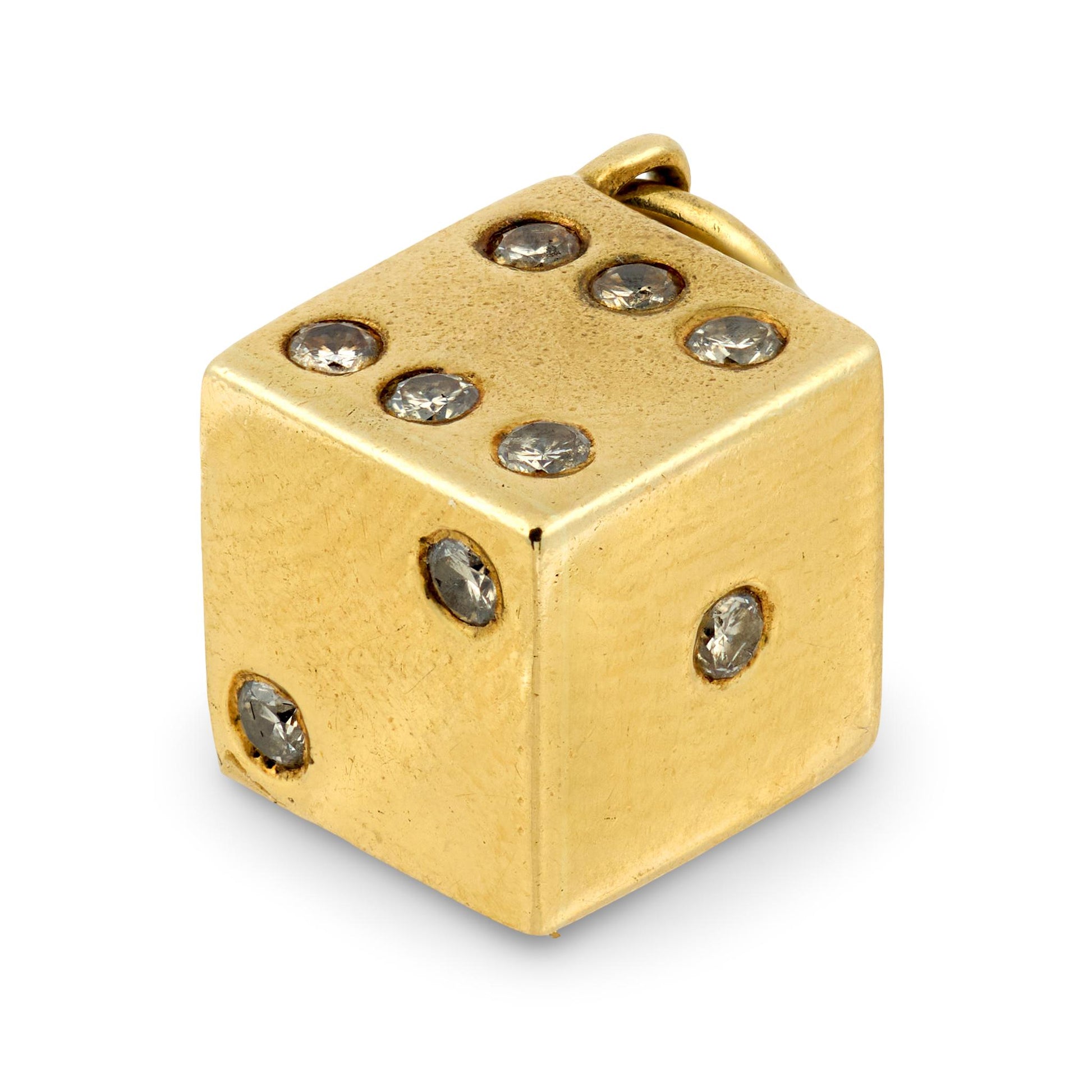 Estate 14k Die Pendant/Charm