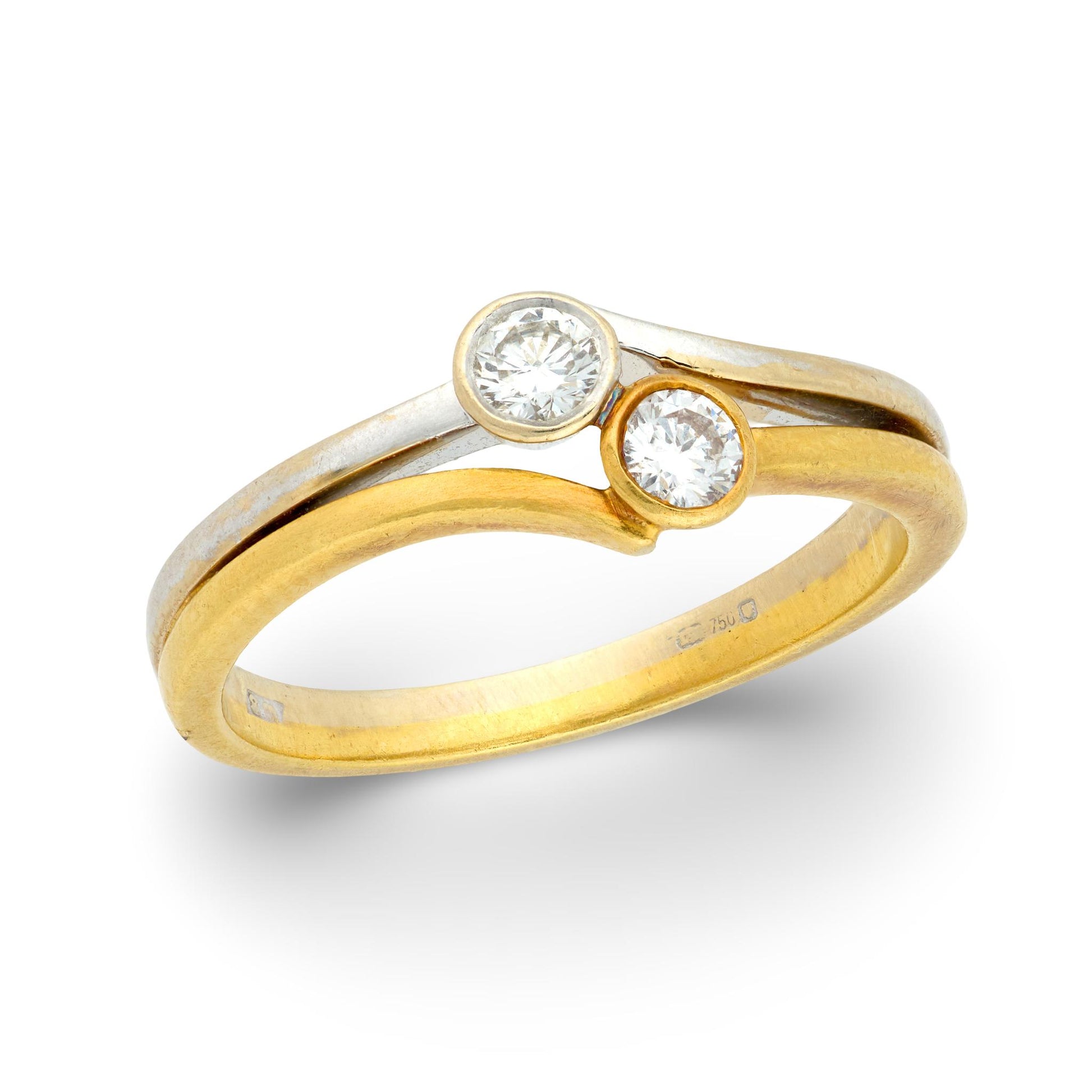 Art Nouveau 18k/Platinum Diamond Ring