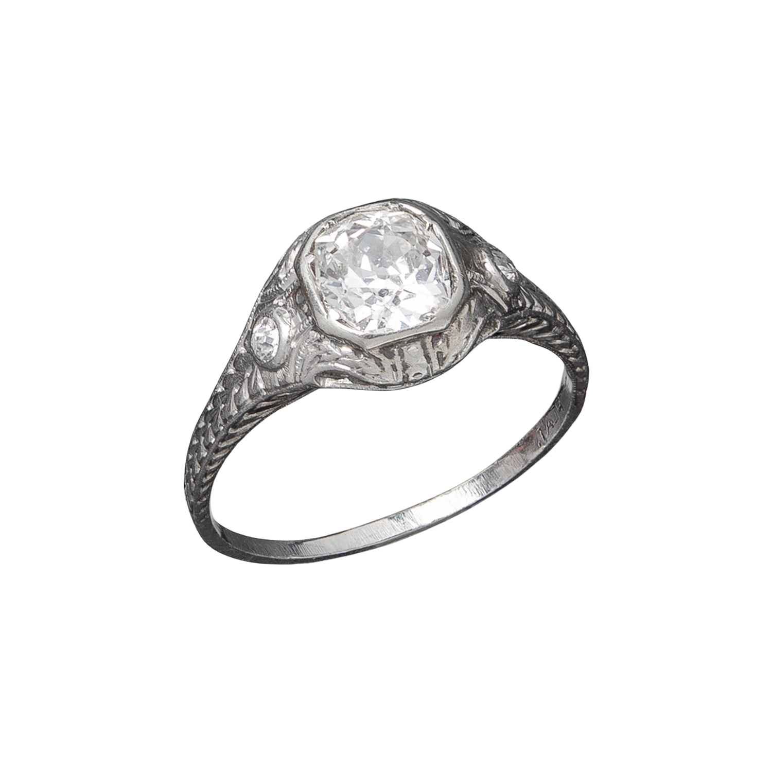 Art Deco Platinum & Diamond Engagement Ring 1.02ct