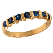 Estate 14k Sapphire Half Band