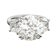 Vintage Platinum Old European Cut Diamond Engagement Ring 6.29ct center