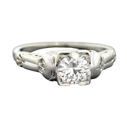 Late Art Deco 18kt Diamond Engagement Ring 0.62ct