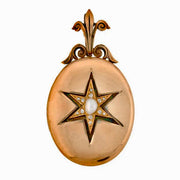Victorian 15kt Diamond & Pearl Starburst Locket