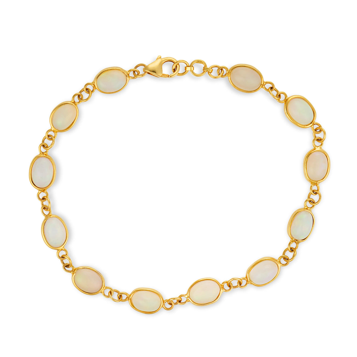 Estate 14k Opal Link Bracelet