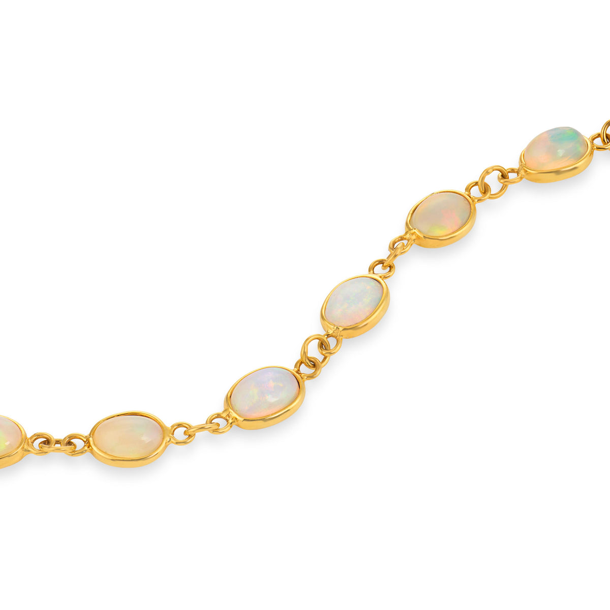 Estate 14k Opal Link Bracelet