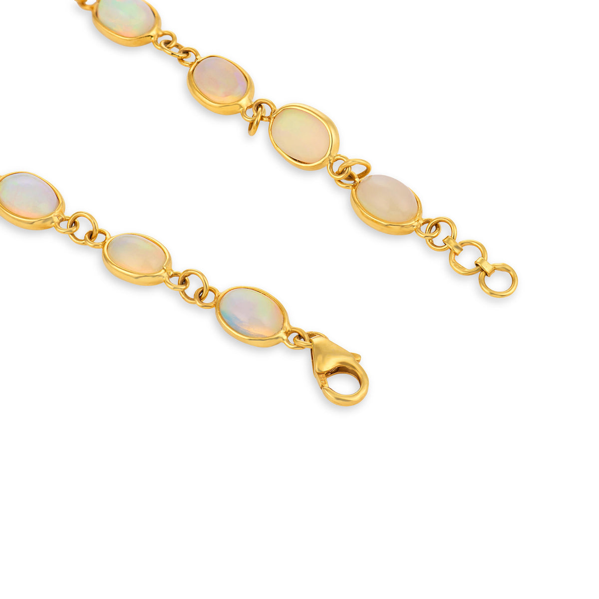 Estate 14k Opal Link Bracelet