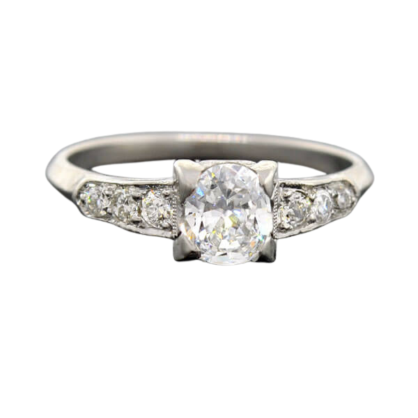 Retro Platinum Diamond Engagement Ring 0.53ct
