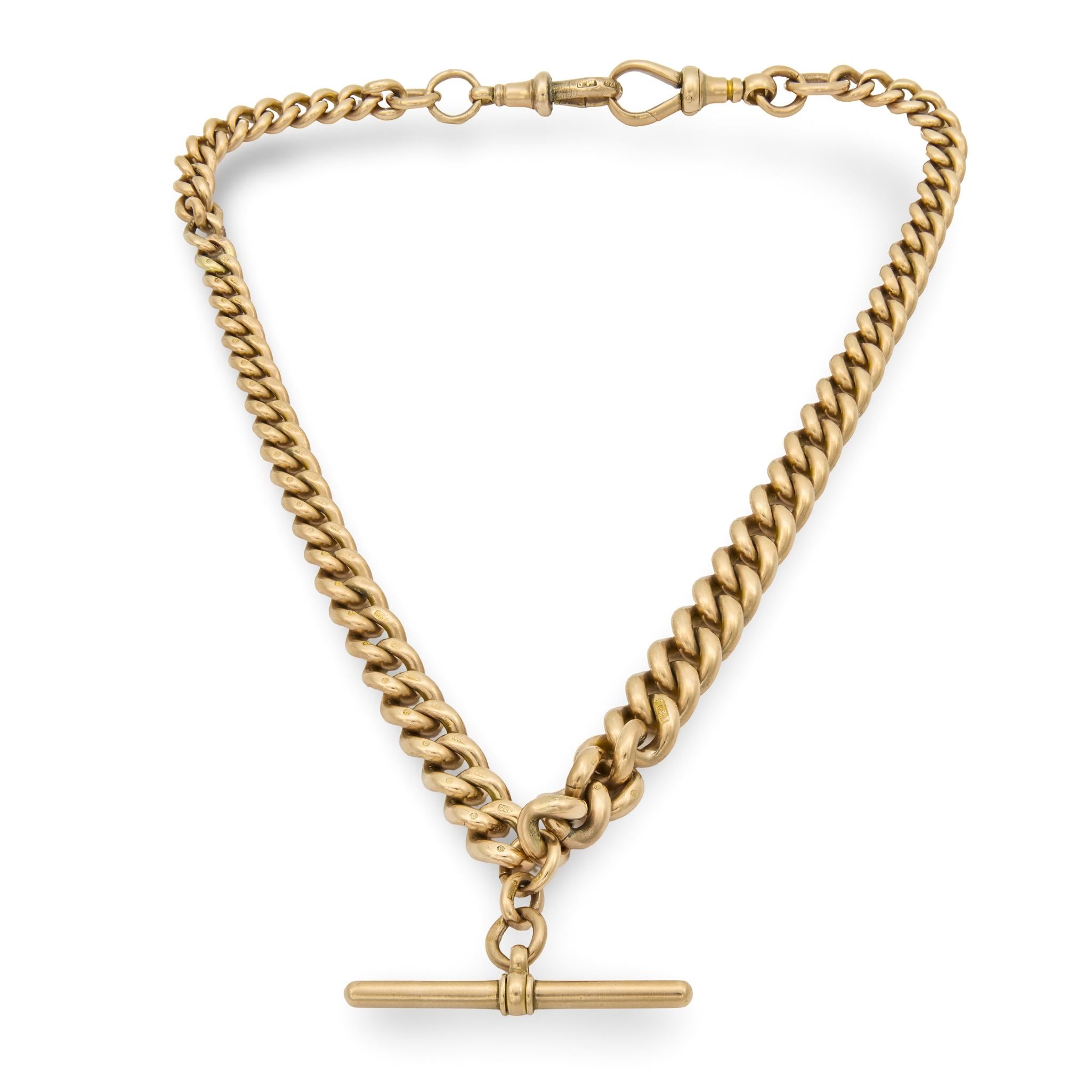 Victorian 9k Watch Chain Necklace 16"