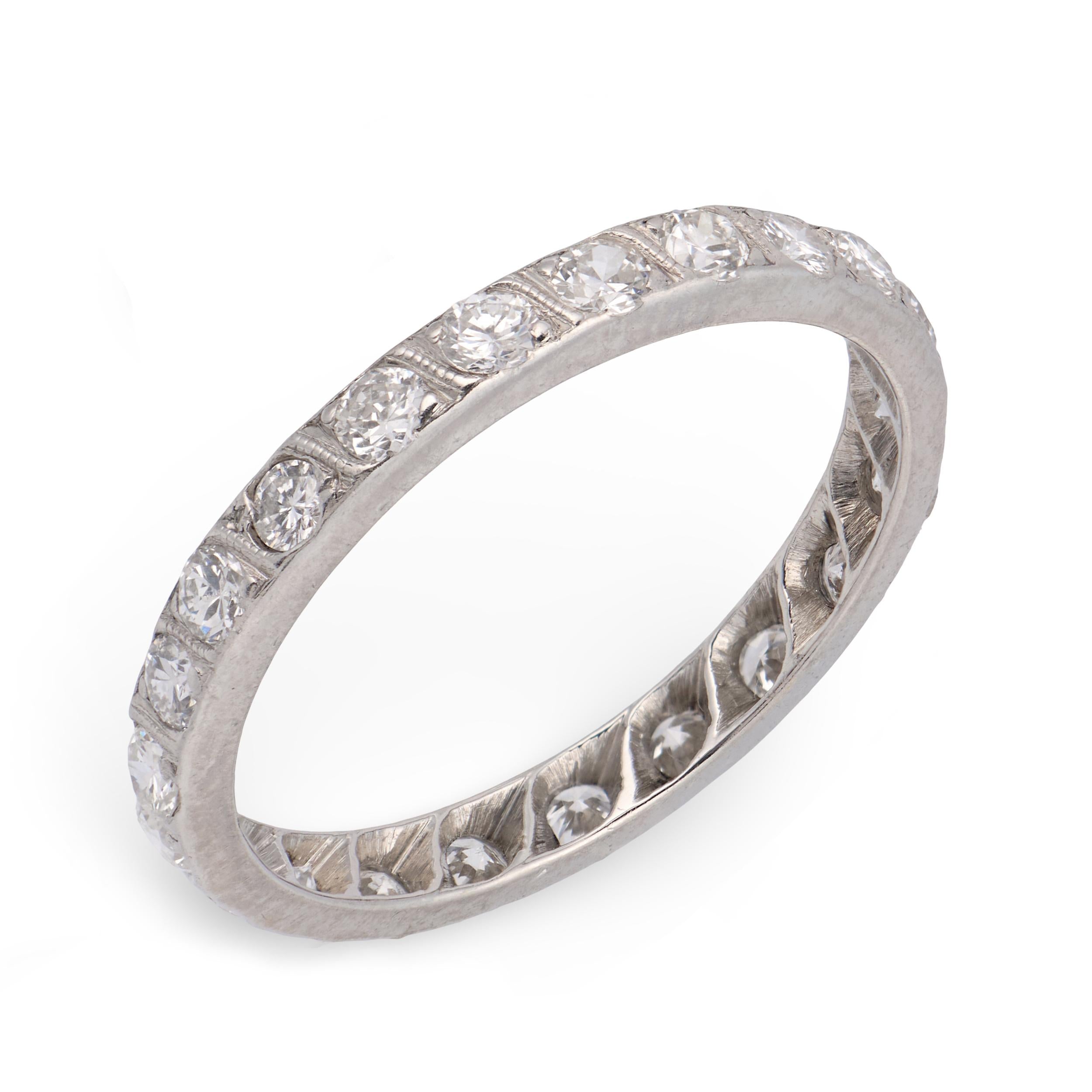 Retro Platinum Diamond Eternity Band