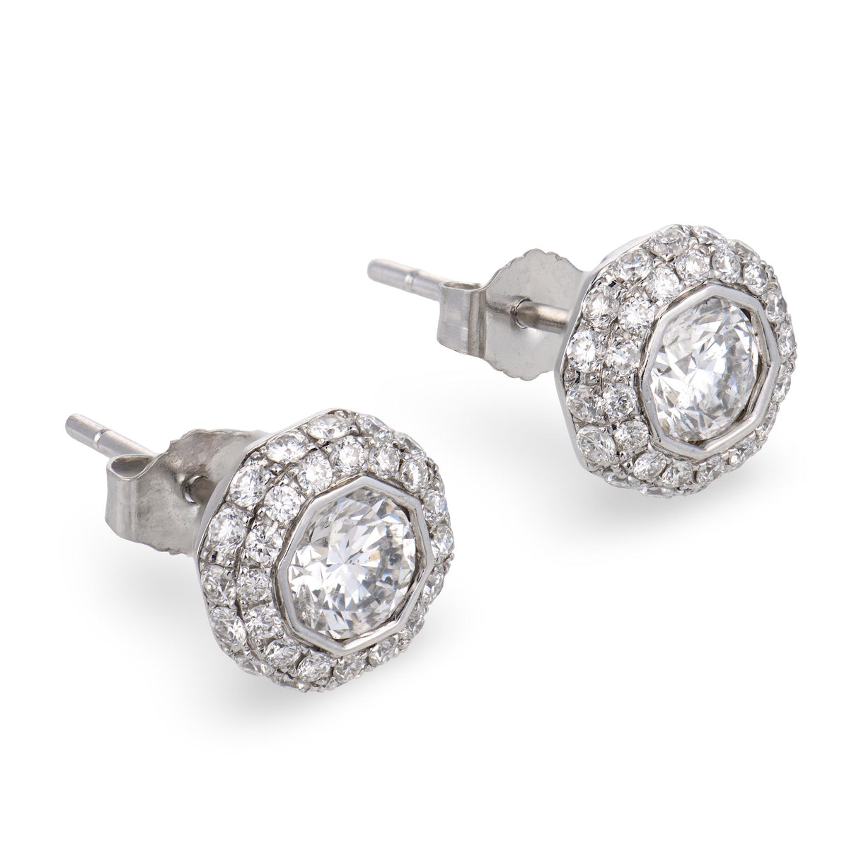 ARYA Estate 14k Diamond Halo Earrings