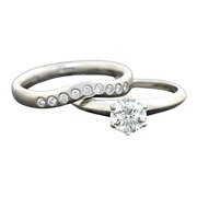 TIFFANY & Co. Estate Platinum Diamond Engagement Ring Set 0.73ct