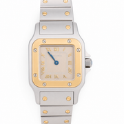 CARTIER  Estate 18k/Stainless Steel Santos Two-Tone Ladies Watch