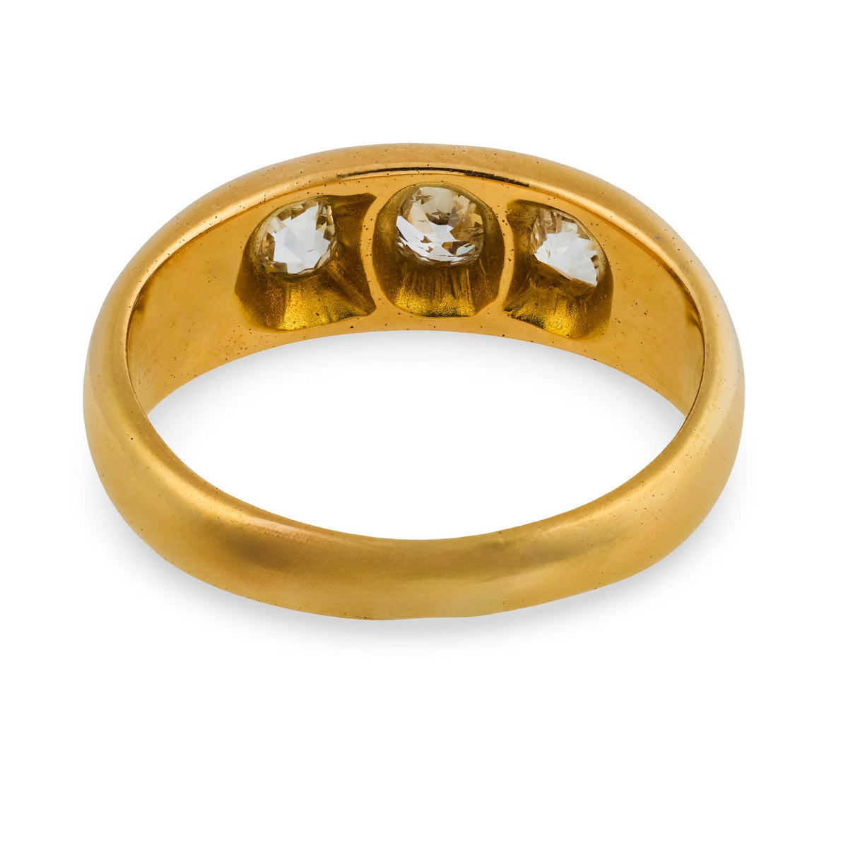 Victorian 14k Diamond Flush Mount Ring