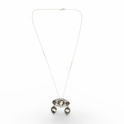 Edwardian Sterling Silver Mississippi River Pearl Lavalier Necklace