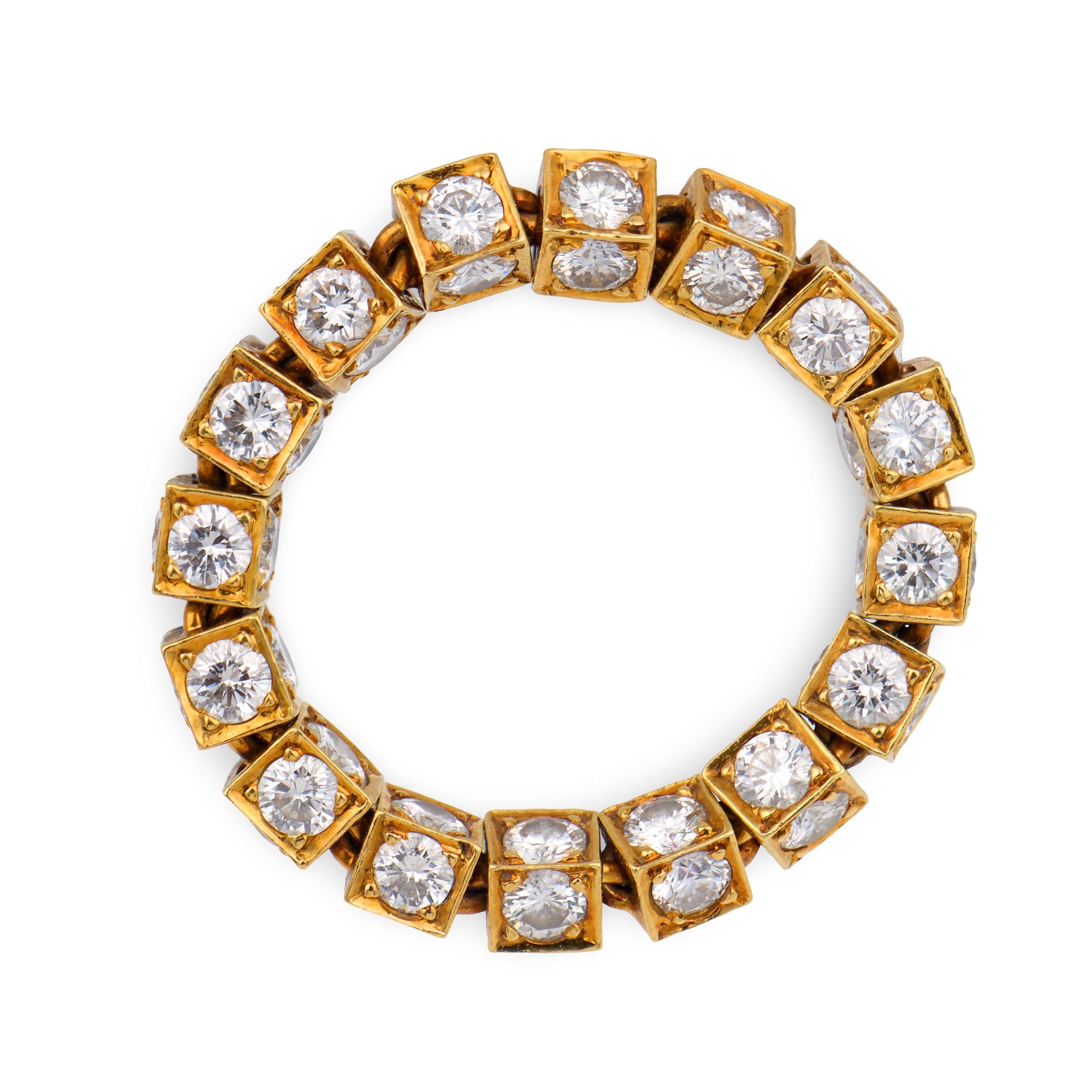 Estate 14k Diamond & Ruby Flexible Eternity Band