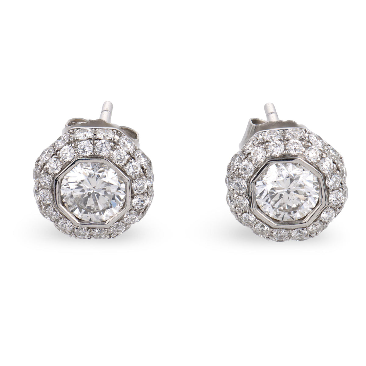 ARYA Estate 14k Diamond Halo Earrings