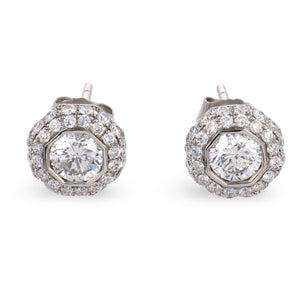 ARYA Estate 14k Diamond Halo Earrings