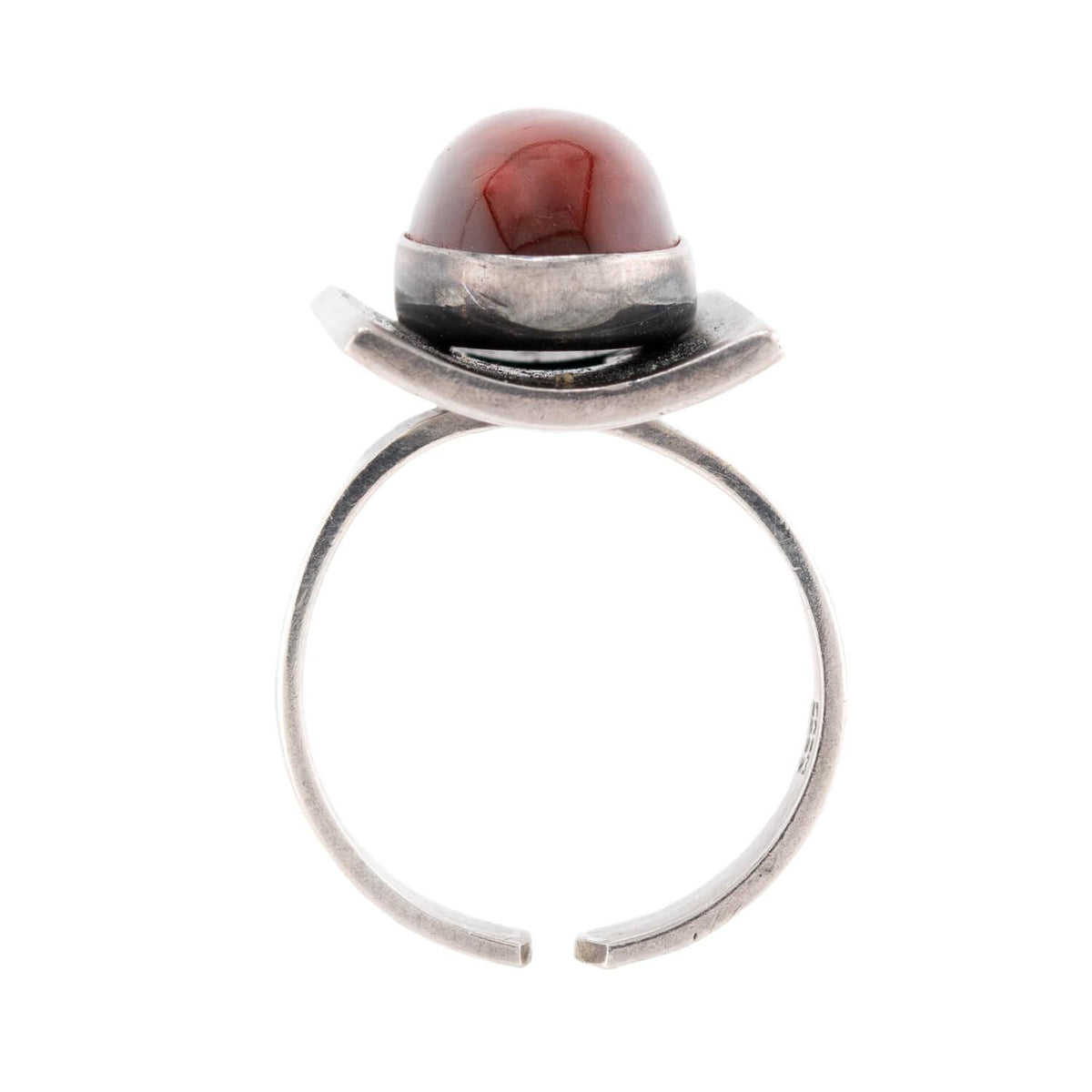 N.E. FROM Vintage Danish Sterling Silver Amber Ring