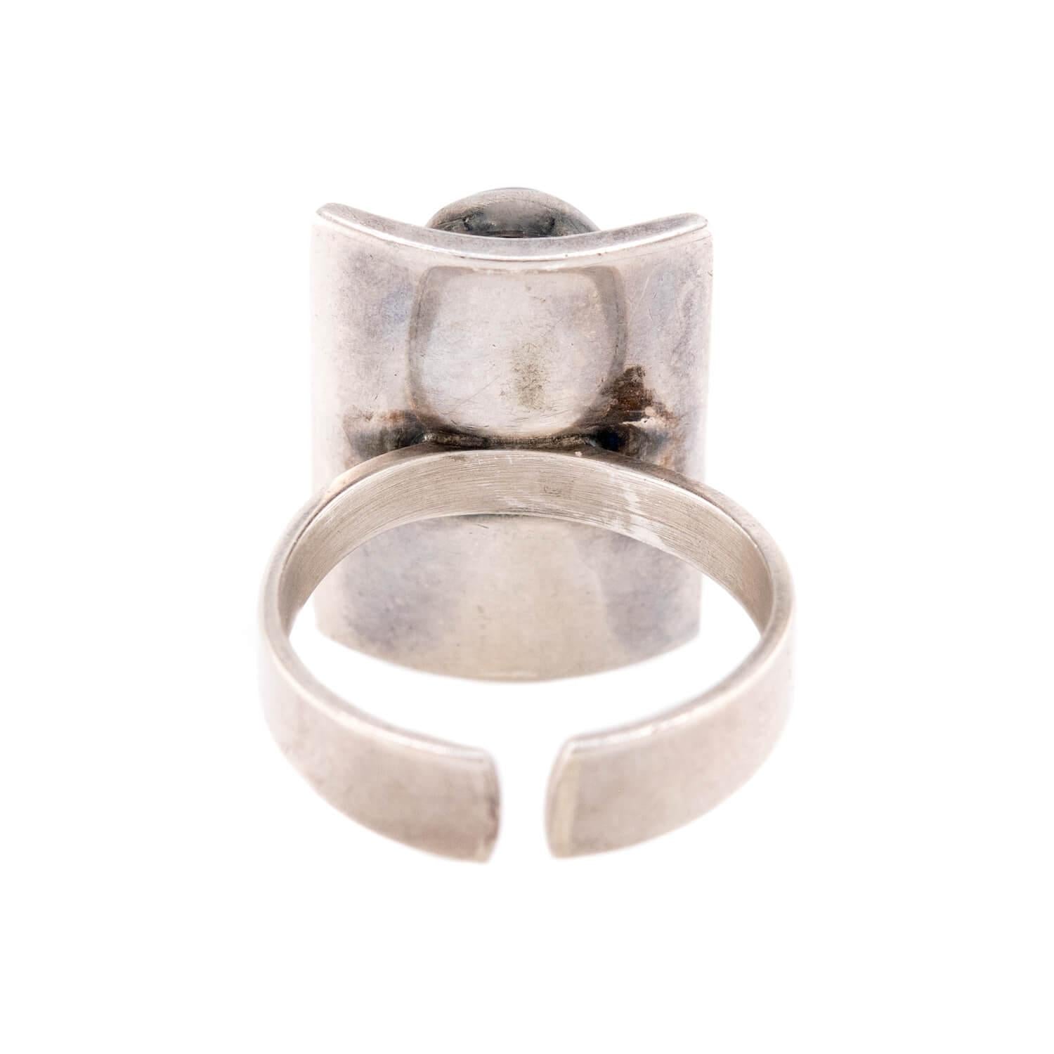 N.E. FROM Vintage Danish Sterling Silver Amber Ring