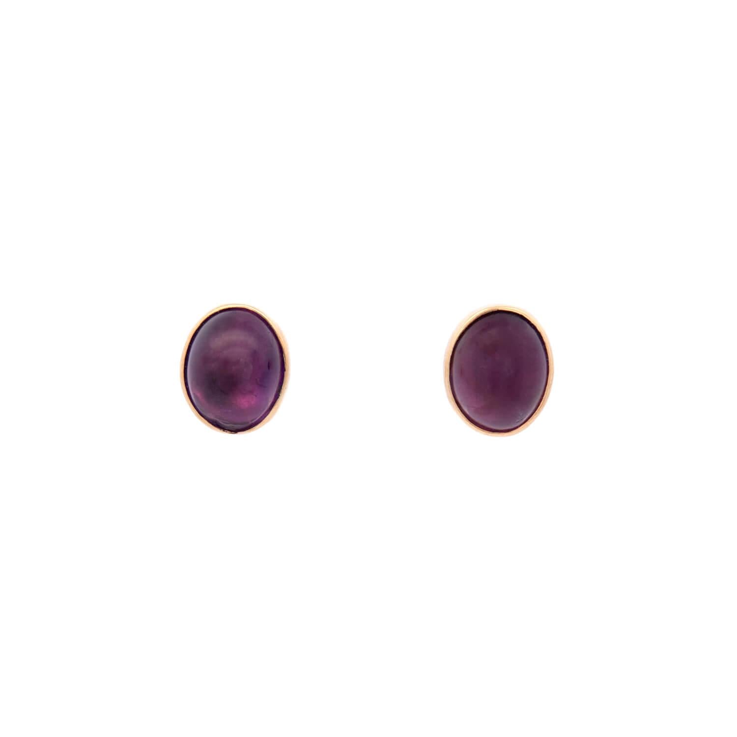 Estate 14k Amethyst Studs