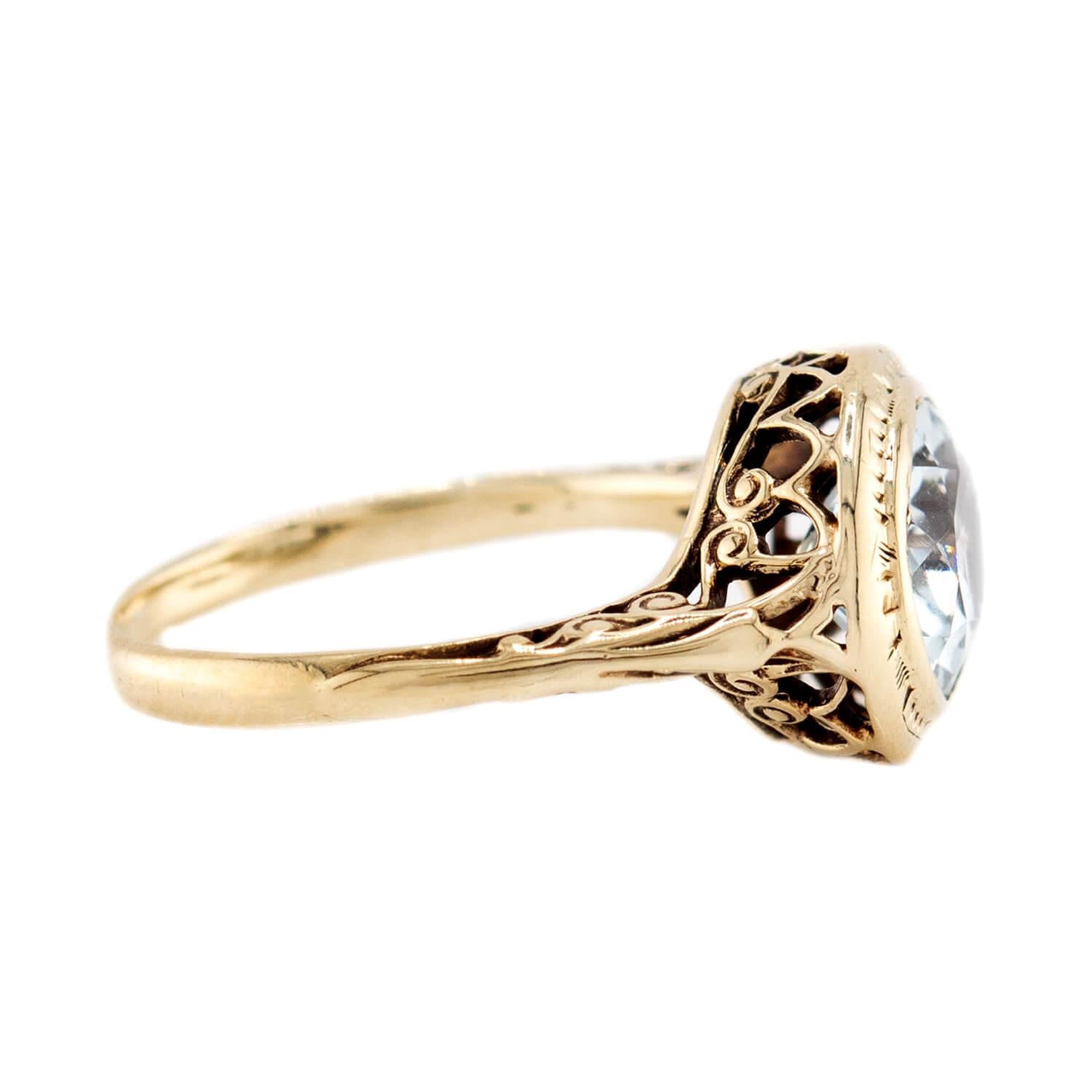Art Deco 14k Aqua Ring