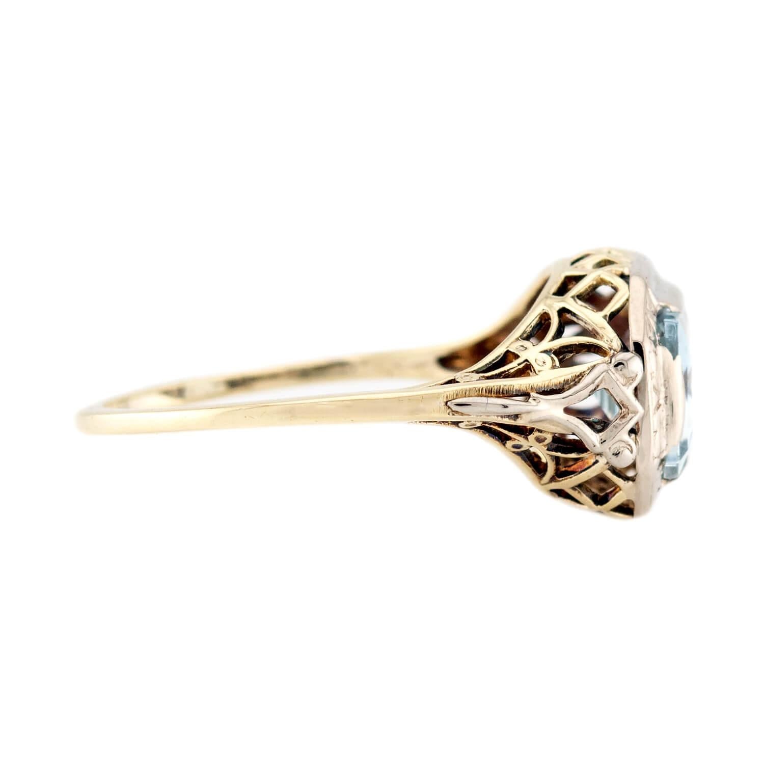 Art Deco 14k Aqua Ring