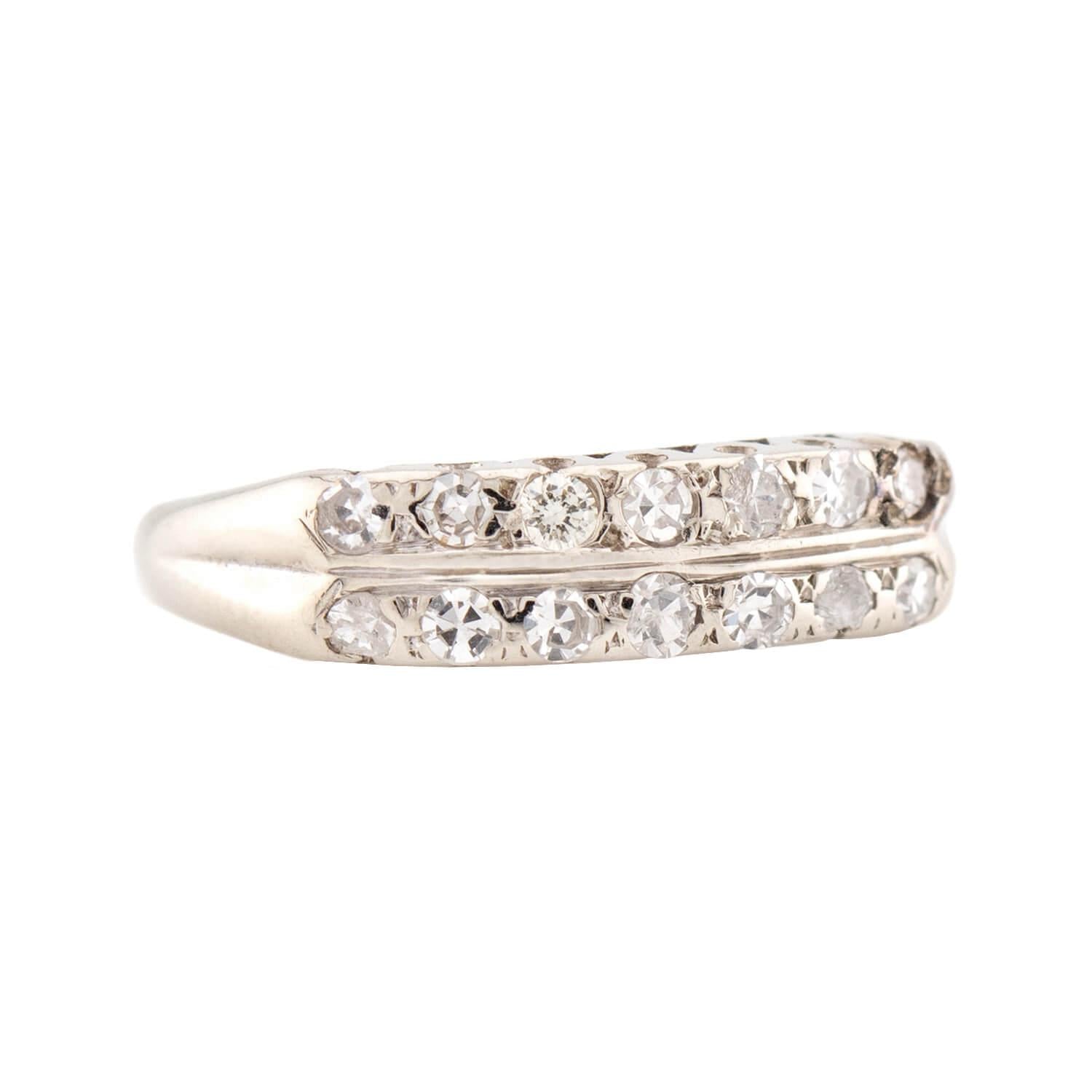 Art Deco 14k Diamond Half Band