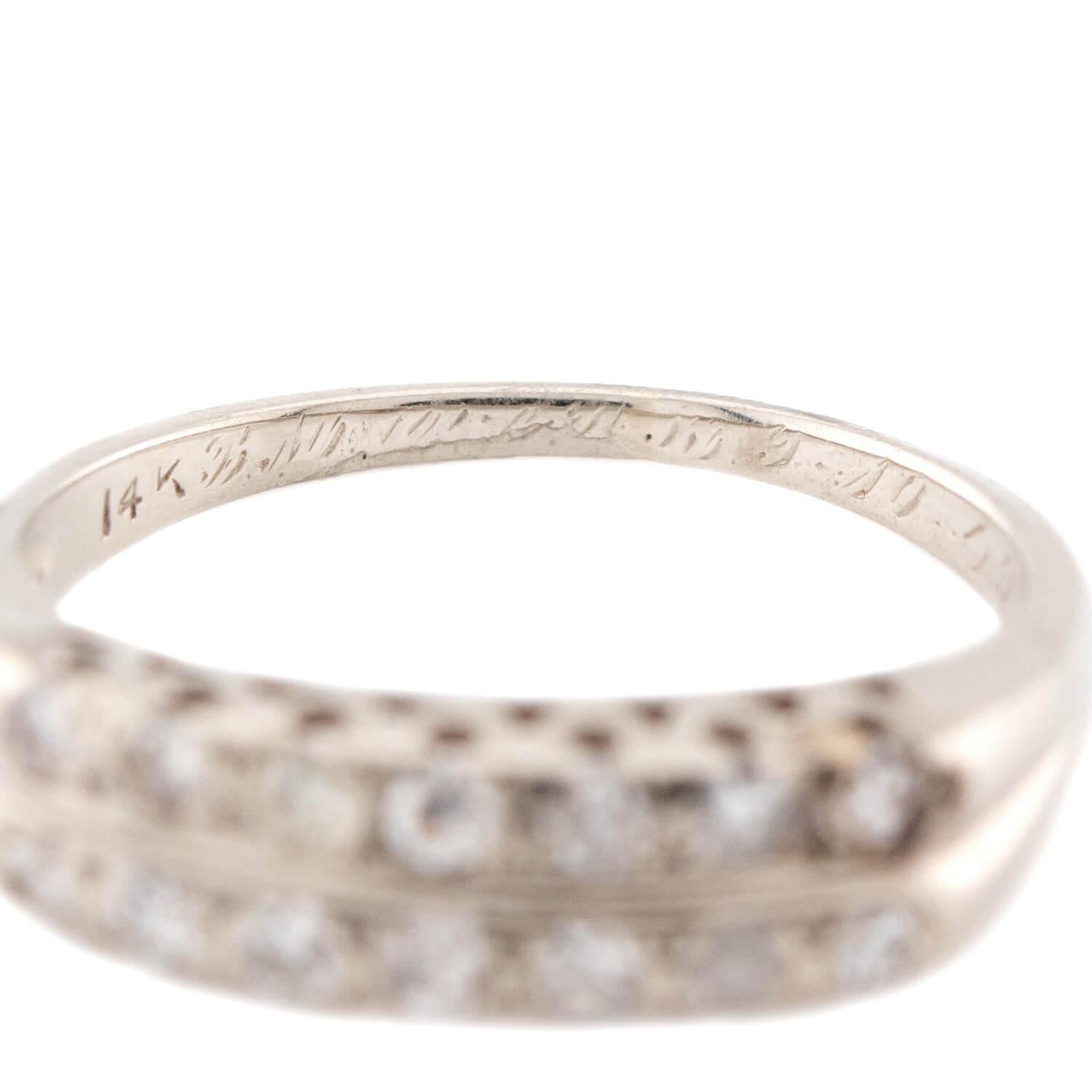 Art Deco 14k Diamond Half Band
