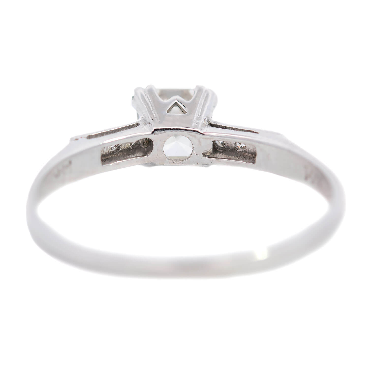 Art Deco Platinum Diamond Engagement Ring 1.01ctw