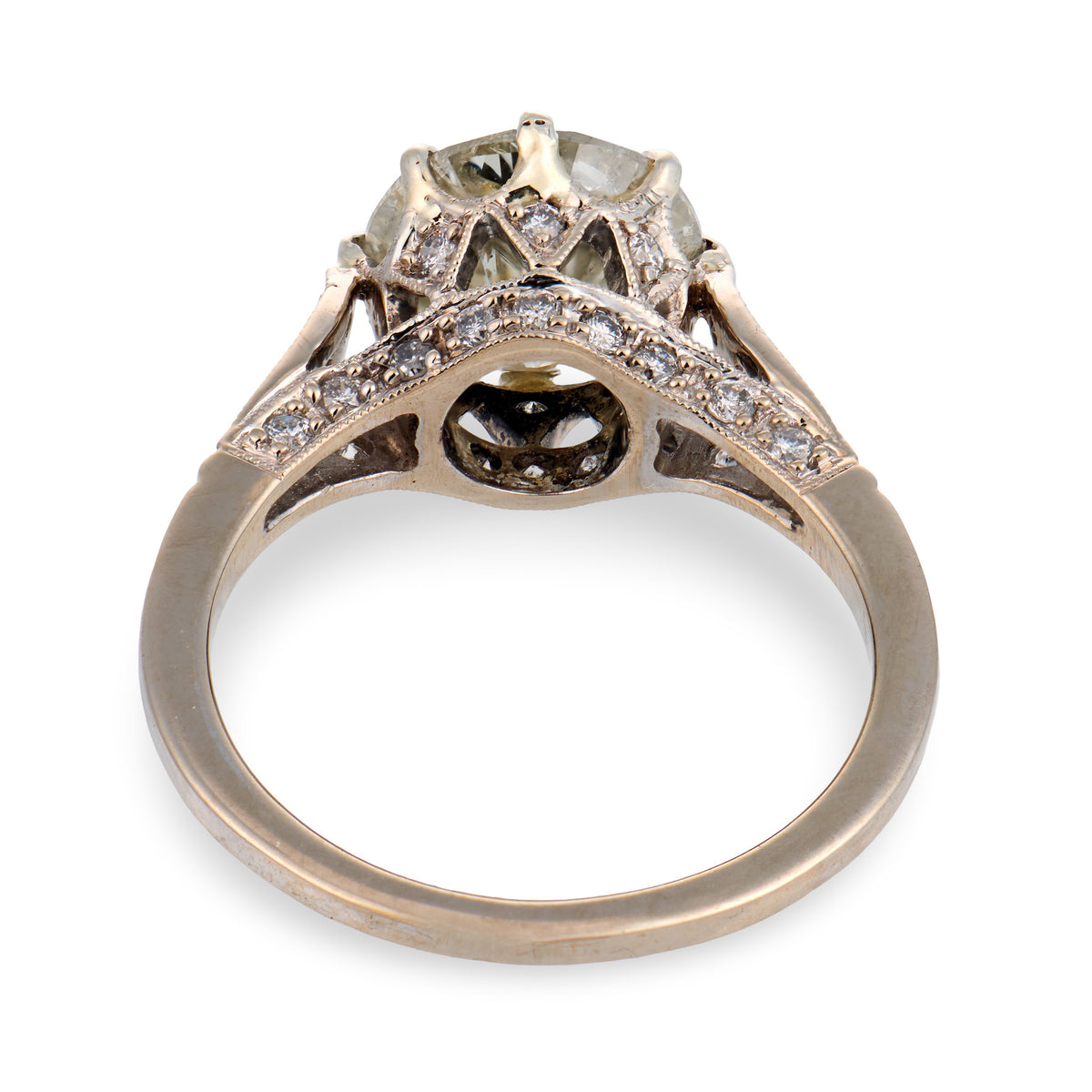 Estate 18k Diamond Engagement Ring 3.01ct