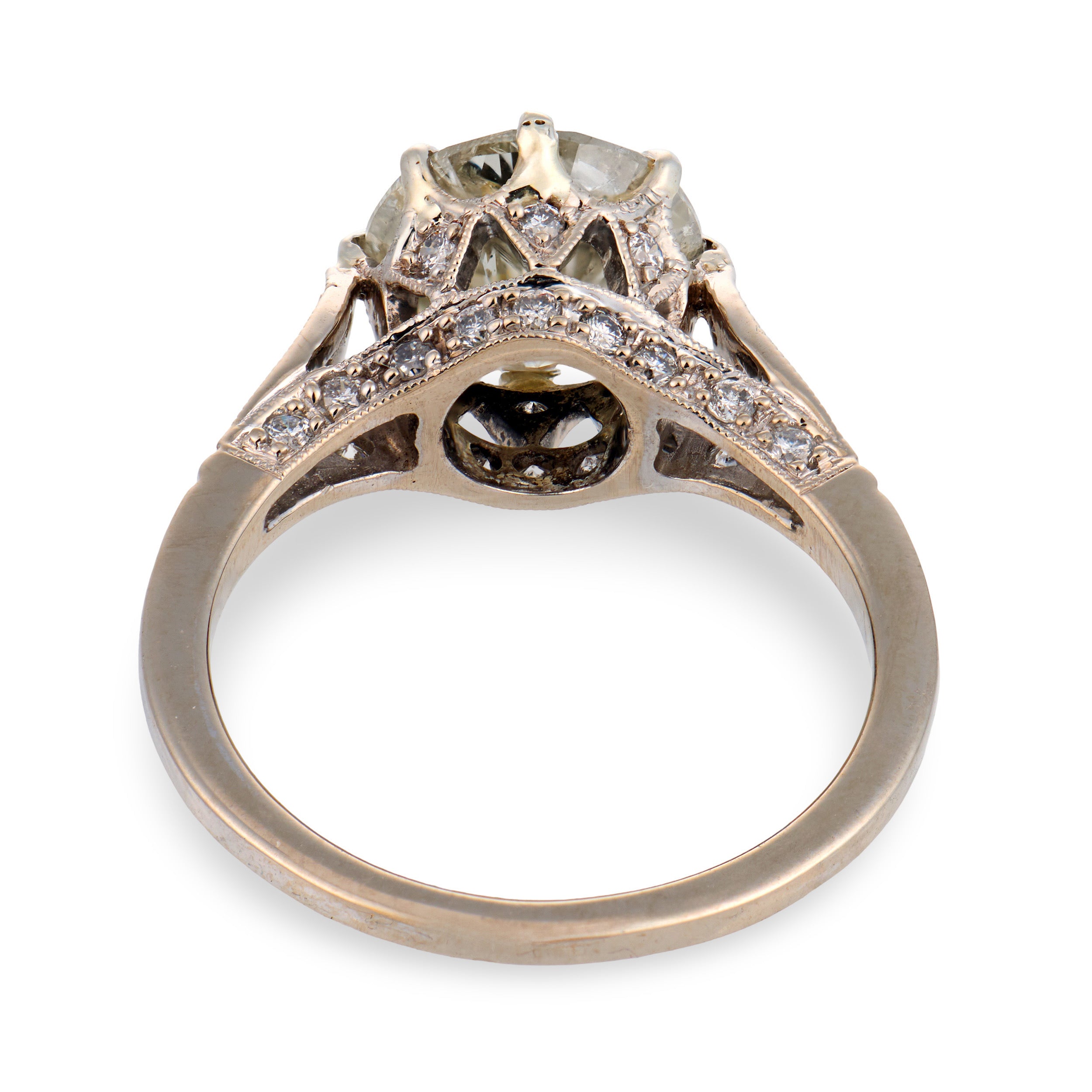 Estate 18k Diamond Engagement Ring 3.01ct