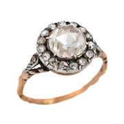 Victorian 14k Diamond Halo Engagement Ring 2.35ct