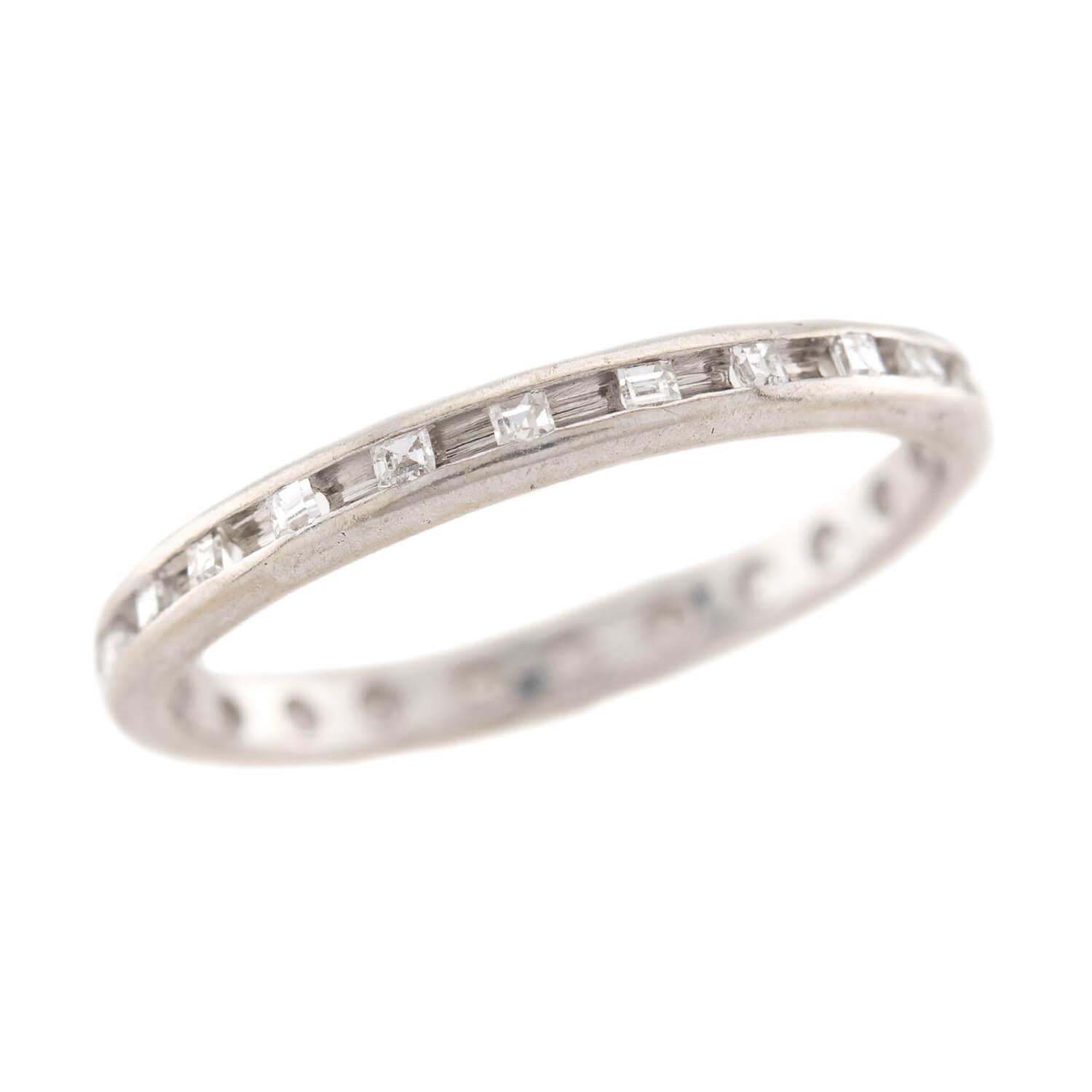Art Deco Platinum Diamond Eternity Band