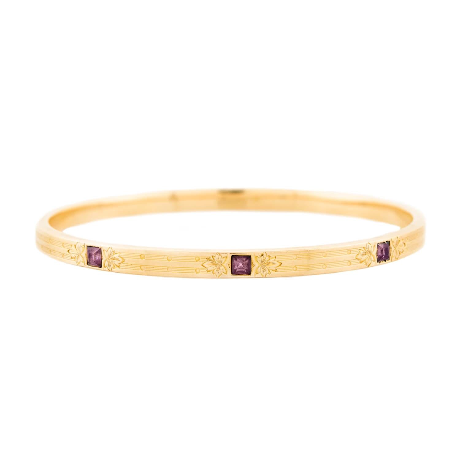 CARTER, GOUGH, & CO. Edwardian 14k Amethyst Bangle