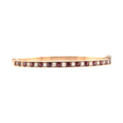 Victorian 14k Diamond and Garnet Bangle
