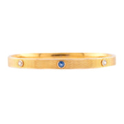 RIKER BROS. Art Nouveau 14k Sapphire & Diamond Bangle