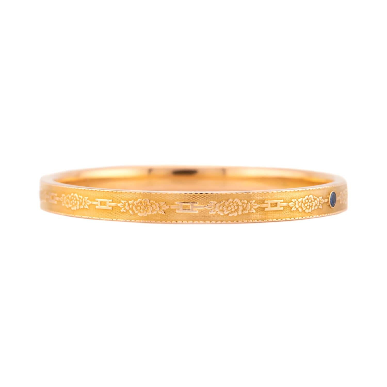A.J. HEDGES & CO. Edwardian 14k Diamond & Sapphire Bangle