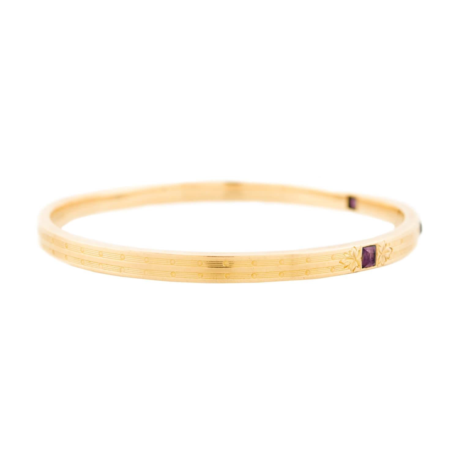 CARTER, GOUGH, & CO. Edwardian 14k Amethyst Bangle