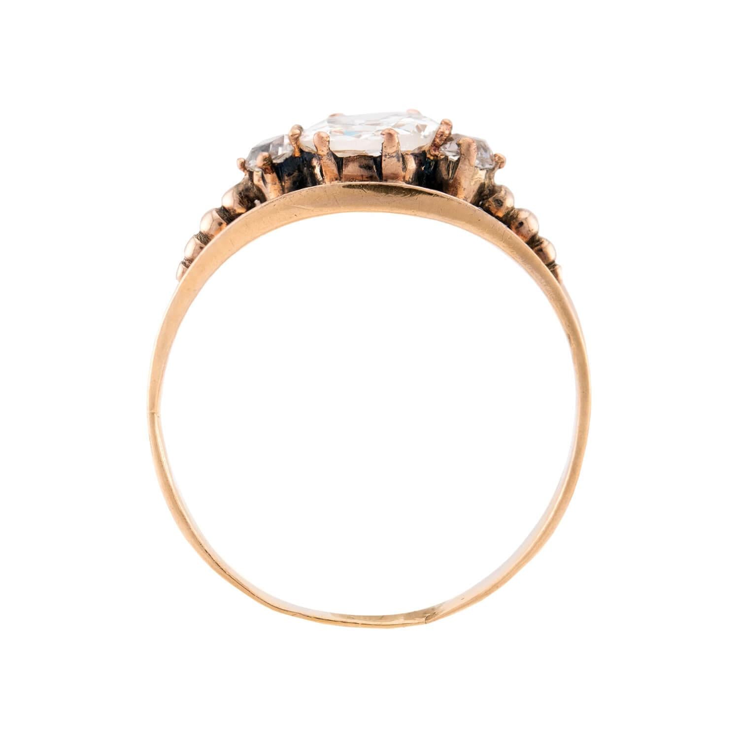 Victorian 10k GIA Diamond Engagement Ring 1ct